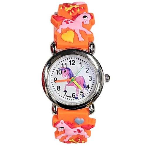 Fako® - Kinderhorloge - 3D - Eenhoorn Sunshine – Oranje, Sieraden, Tassen en Uiterlijk, Horloges | Kinderen, Verzenden