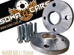 Spacers 15mm Renault Clio Twingo 4x100 60,1 Spoorverbreders, Ophalen of Verzenden