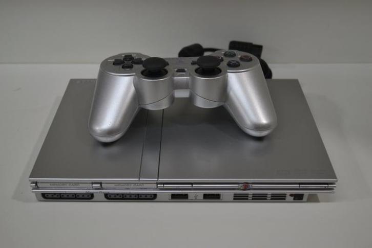 PlayStation 2 Console Slim  Set Silver, Spelcomputers en Games, Spelcomputers | Sony PlayStation 2, Zo goed als nieuw, Verzenden