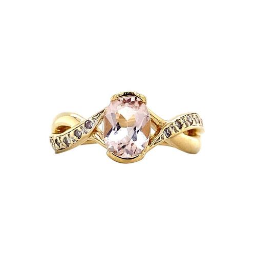 Gouden ring met zirkonia 14 karaat, Sieraden, Tassen en Uiterlijk, Ringen, Wit, Zo goed als nieuw, Goud, Verzenden
