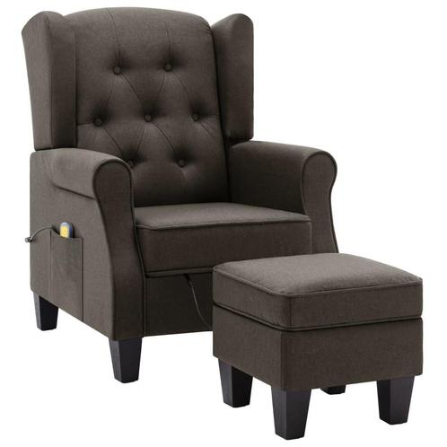 Massagestoel Taupe met Voetenbank | Retourdeal | 42% Korting, Huis en Inrichting, Stoelen, Overige kleuren, Nieuw, Ophalen of Verzenden