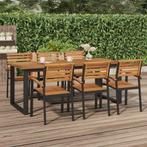 vidaXL Tuintafel met U-vormige poten 200x90x75 cm massief, Verzenden, Nieuw, Hout