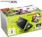 New Nintendo 2DS XL Zwart & Lime + Mario Kart 7 Zeer Mooi &, Ophalen of Verzenden, Zo goed als nieuw