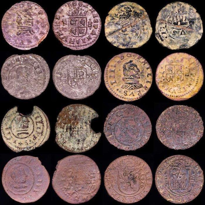 Spanje. Felipe IV. Maravedis Acuñadas entre los años 1626 y, Postzegels en Munten, Munten | Europa | Niet-Euromunten