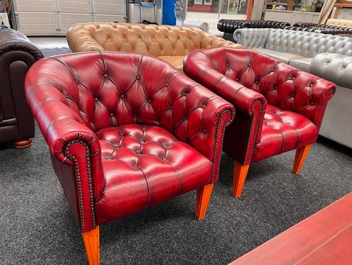 Chesterfield Maarssen !! OXBLOOD Chesterfield Club Fauteuil, Huis en Inrichting, Fauteuils, Gebruikt, Leer, Ophalen