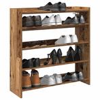 vidaXL Schoenenrek 80x25x81 cm bewerkt hout oud houtkleurig, Verzenden, Nieuw