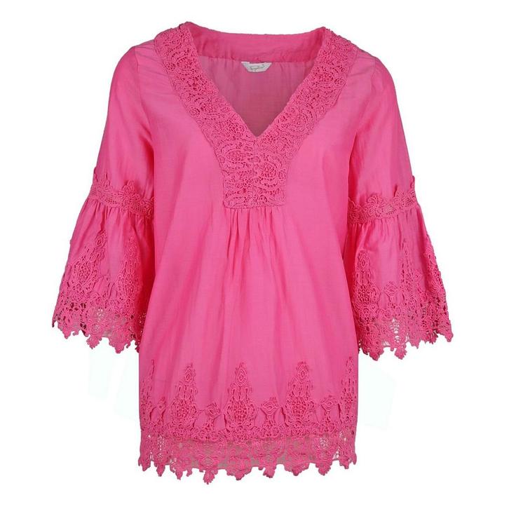 Frogbox • roze tuniek met kant • 36, Kleding | Dames, Tops, Roze, Nieuw, Maat 36 (S), Verzenden