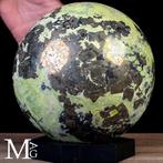 Serpentijn Groep met Pyriet - Bol van Topkwaliteit - Hoogte: