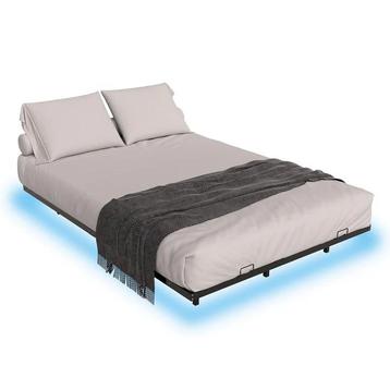 Metalen Bed Palamos - 140 x 200 cm - Incl. LED - Zwart beschikbaar voor biedingen