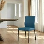 Leren eetkamerstoel Basic - Hermes Turquoise (blauw) -, Ophalen of Verzenden, Nieuw, Leer, Modern