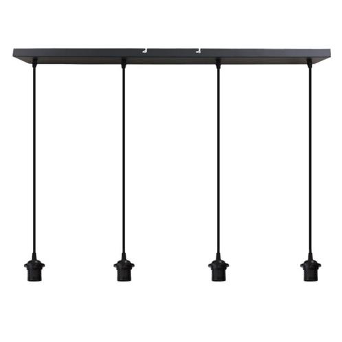 Aluminium hanglamp zonder kap zwart, Rika, Huis en Inrichting, Lampen | Hanglampen, Nieuw, Metaal, 75 cm of meer, Ophalen of Verzenden