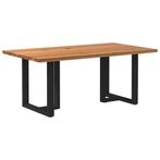 vidaXL Eettafel rechthoekig 180x100x74 cm massief eikenhout, Huis en Inrichting, Tafels | Eettafels, Verzenden, Nieuw