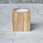 HOCHO Eikenhouten Waxinelichthouder - 50x50x60mm – Natuur., Ophalen of Verzenden, Nieuw