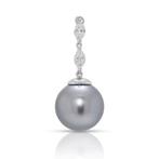 Hanger - 18 karaat Witgoud - 0.40ct. tw. Parel - Diamant