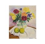 European School (XX) - Still life with flowers and apples