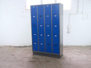 Lockerkast | Tweedehands | Grijs / blauw | 4 kolommen | 20 d beschikbaar voor biedingen