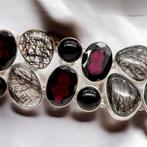 Armband Trilogie van Edelstenen - Granaat,, Verzamelen, Mineralen en Fossielen