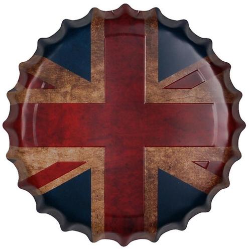 Bierdop/Kroonkurk Britse Vlag NIEUW, Huis en Inrichting, Woonaccessoires | Tekstborden en Spreuken, Nieuw, Ophalen of Verzenden