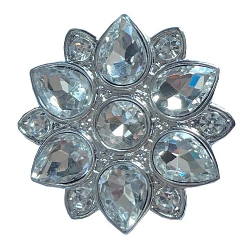 Fako Bijoux® - Magneet Broche XL - Bloem Kristal Met Glas -, Sieraden, Tassen en Uiterlijk, Broches, Verzenden