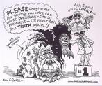 Pentekening Amerika - Carter en Bush (lijst optie), Antiek en Kunst, Verzenden