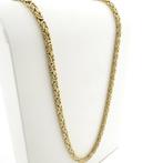 Gouden vierkante koningsketting met diamant; 0,48 ct., Gebruikt, Overige kleuren, Ophalen of Verzenden, Met edelsteen