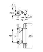 GROHE Grohtherm 800 Thermostatische Douchekraan - 15 cm -, Verzenden, Zo goed als nieuw