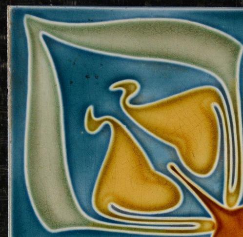 Jugendstil Tegel - Villeroy & Boch Dresden - Art Nouveau -, Antiek en Kunst, Antiek | Glas en Kristal