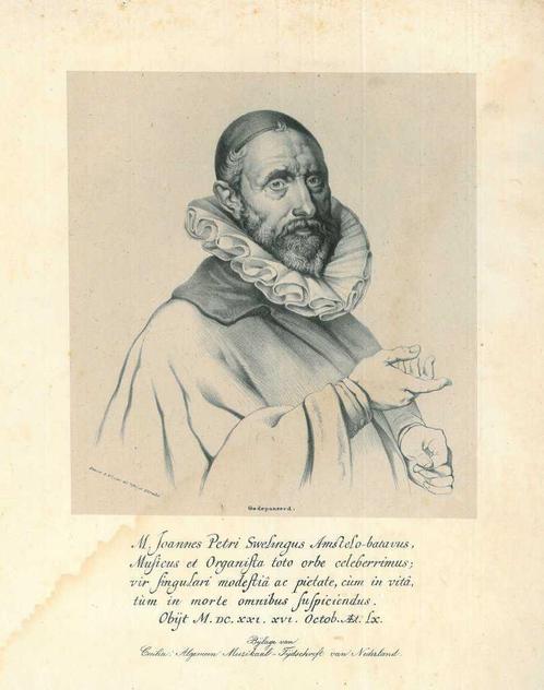 Portrait of Jan Pieterszoon Sweelinck, Antiek en Kunst, Kunst | Etsen en Gravures