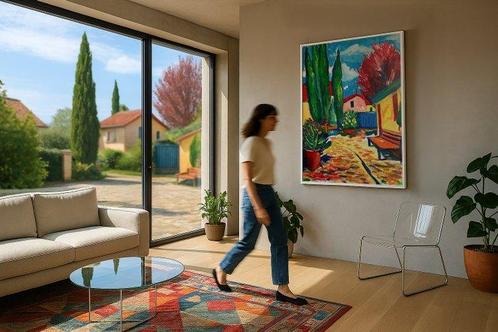 E. García - EL PATIO XL (NO RESERVE), Antiek en Kunst, Kunst | Schilderijen | Modern