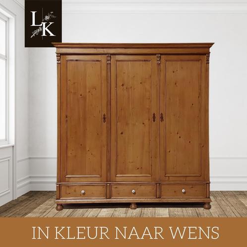 Landelijke klassieke kast, driedeurskast,linnenkast, legkast, Antiek en Kunst, Antiek | Meubels | Kasten