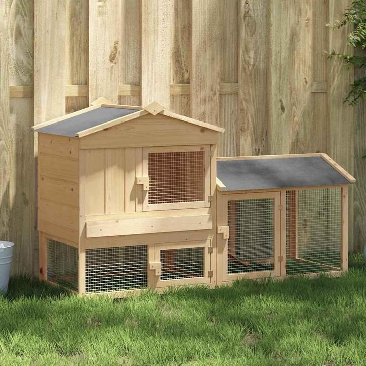 vidaXL Kippenhok Bruin 150 x 60 x 89 cm, Dieren en Toebehoren, Knaagdieren en Konijnen | Hokken en Kooien, Nieuw, Verzenden