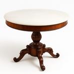 Tafel - Mahonie en wit marmer