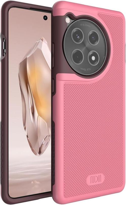 Tudia OnePlus 12R Hoesje MergeGrip Roze, Telecommunicatie, Mobiele telefoons | Hoesjes en Frontjes | Overige merken, Hoesje of Tasje