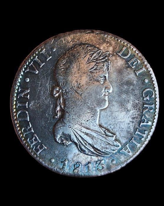 Spanje. Fernando VII. 8 Reales 1813 Mexico JJ, Postzegels en Munten, Munten | Europa | Niet-Euromunten