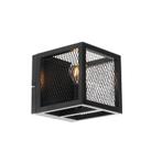 Industriële wandlamp zwart met gaas - Cage, Nieuw, Overige materialen, Industrieel