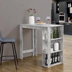 Bartafel Danderyd met 3 planken 120x60x105,5 cm betonkleurig, Huis en Inrichting, Tafels | Eettafels, Verzenden, Nieuw
