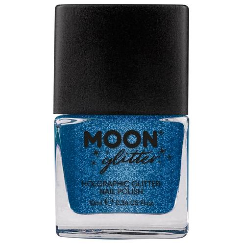 Moon Glitter Holographic Nail Polish Blue 14ml, Hobby en Vrije tijd, Feestartikelen, Nieuw, Verzenden