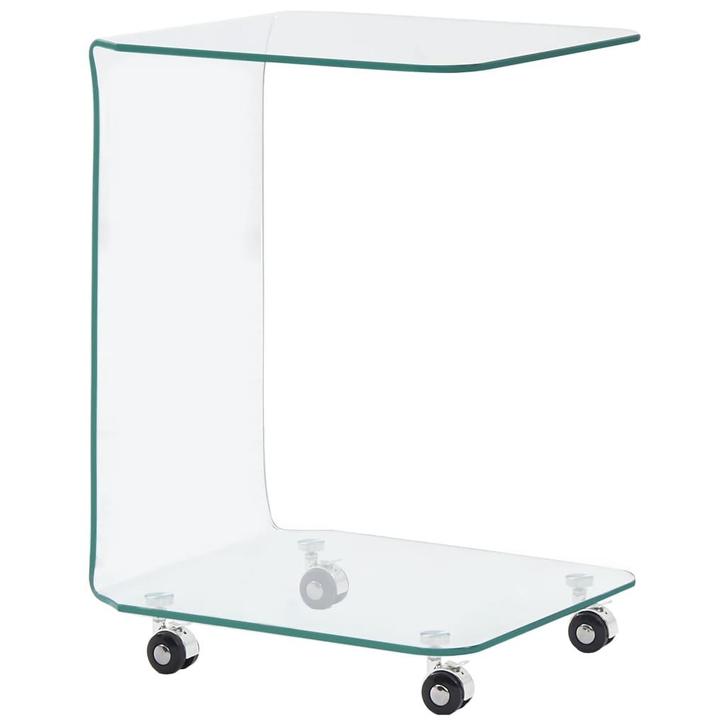 vidaXL Salontafel 45x40x63 cm gehard glas, Huis en Inrichting, Tafels | Salontafels, 50 tot 100 cm, Nieuw, Glas, 50 tot 75 cm