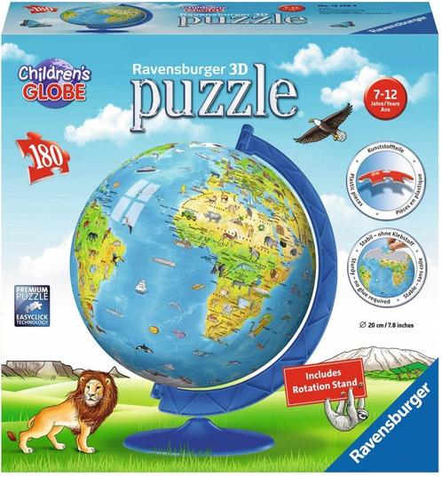 3D Puzzel - Kinder Globe - XXL (180 stukjes) | Ravensburger, Hobby en Vrije tijd, Denksport en Puzzels, Nieuw, Verzenden