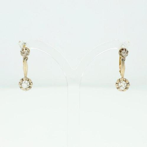 Oorbellen - 18 karaat Geel goud, Witgoud Diamant, Sieraden, Tassen en Uiterlijk, Oorbellen