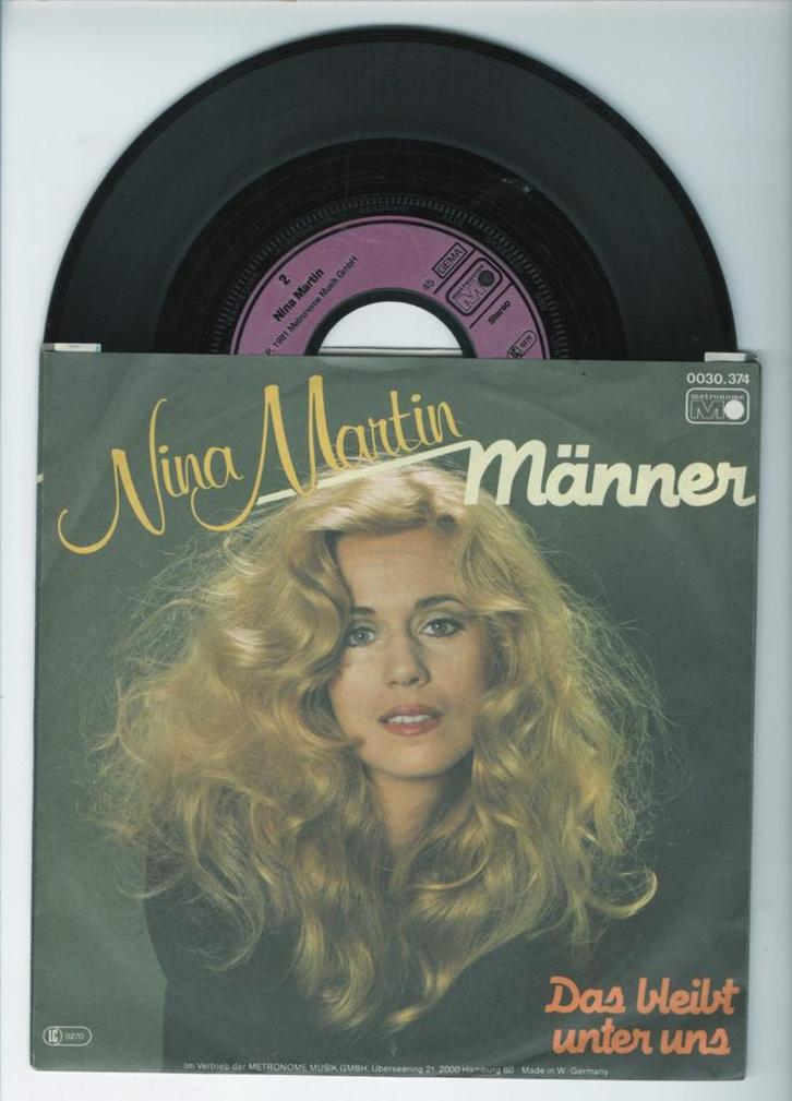 Nina Martin – Männer / Das Bleibt Unter Uns (1-7-Viny..., Cd's en Dvd's, Vinyl Singles, Verzenden