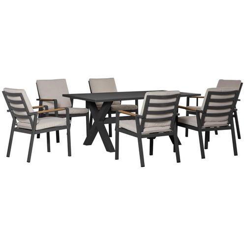 TRUUSK Tuinmeubelset Voor 6 Personen, 6 Stoelen & 1 Tafel, W, Tuin en Terras, Overige Tuin en Terras, Nieuw, Verzenden