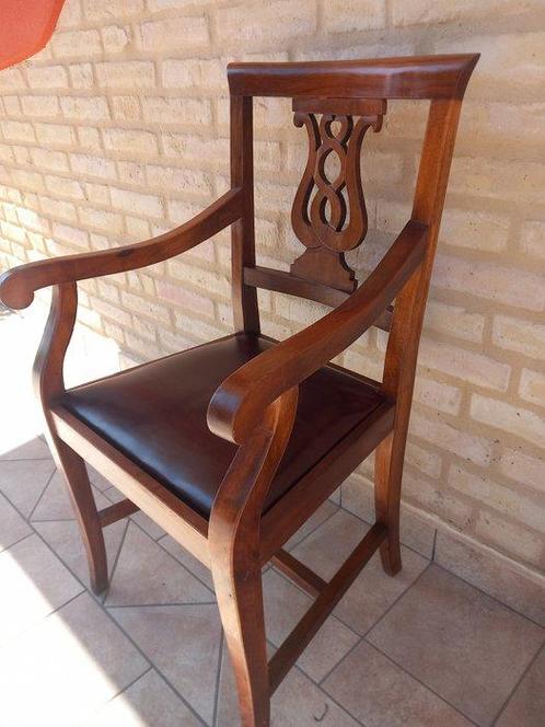 Fauteuil - Hout, Leder, Antiek en Kunst, Curiosa en Brocante