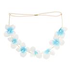 Haarband Metaaldraad Bloemen Kroon – Wit & Blauw, Nieuw
