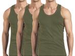 3 stuks onderhemd - SQOTTON® - 100% katoen - Legergroen, Verzenden