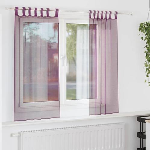 vidaXL Gordijnen met lussen 2 st paars 140x140 cm, Huis en Inrichting, Stoffering | Gordijnen en Lamellen, Nieuw, Verzenden