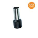 Adereindhuls Geïsoleerd 1,5mm² Zwart 100 stuks, Ophalen of Verzenden, Nieuw