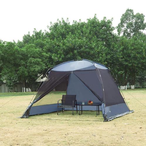 pro.tec Paviljoen Beekdaelen met klamboe 305x305x213 cm grij, Tuin en Terras, Partytenten, Nieuw, Verzenden