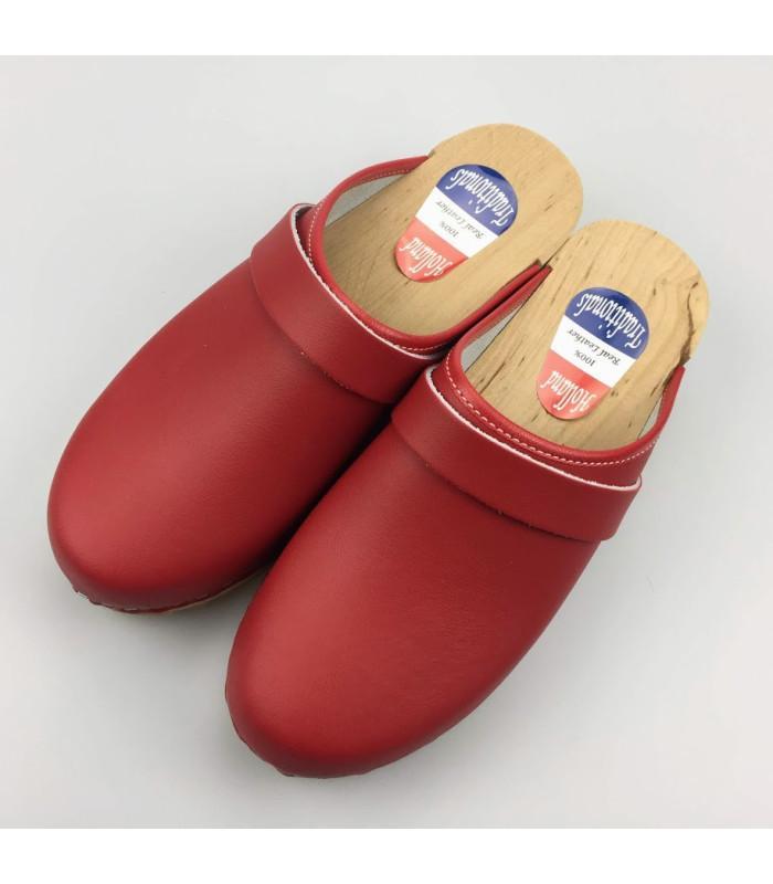 Lederen damesklompen classic rood, Kleding | Heren, Schoenen, Nieuw, Ophalen of Verzenden