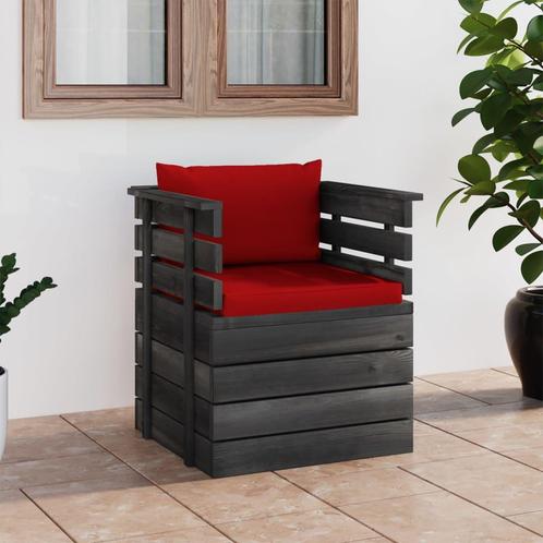 vidaXL Tuinfauteuil met kussens pallet grenenhout, Tuin en Terras, Tuinsets en Loungesets, Nieuw, Verzenden